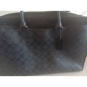 Coach Beckett Slim Leather Brief Signature Stamped Black (4187)